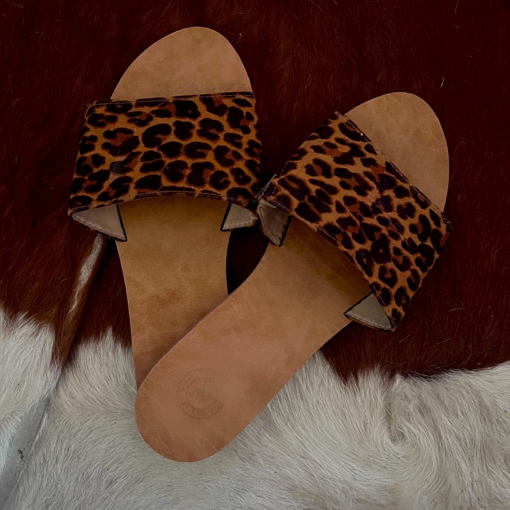 Leopard Slider Sandals